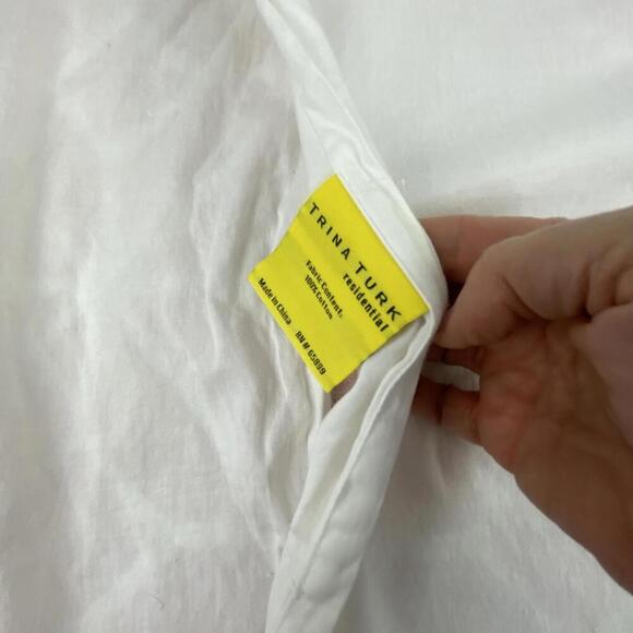 Trina Turk Coral & White Chic Geometric Decorative Pillow Covers - Set of 2 - Picture 7 of 12